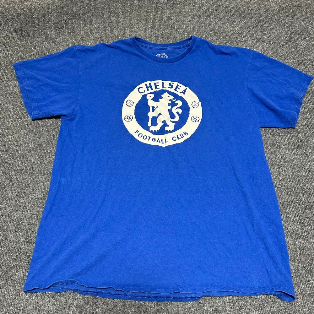 Chelsea FC Football Club Mens Graphic T-Shirt Blue Large Official Top